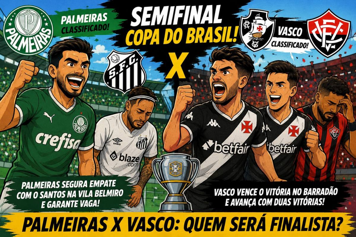 Palmeiras e Vasco eliminam rivais e se enfrentam na semifinal da Copa do Brasil