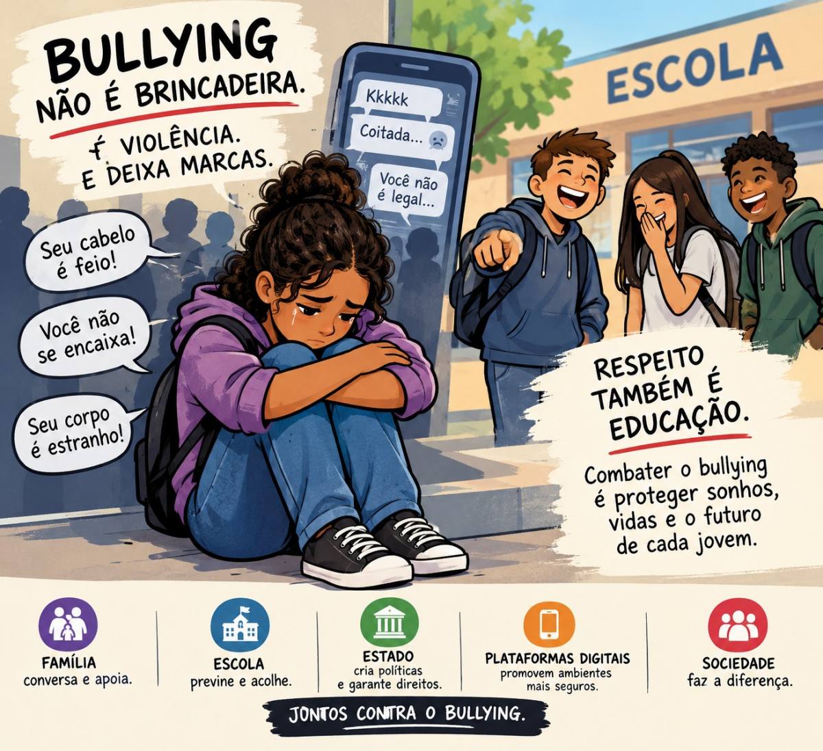 Bullying atinge quatro em cada dez adolescentes no Brasil e deixa marcas que podem durar a vida inteira